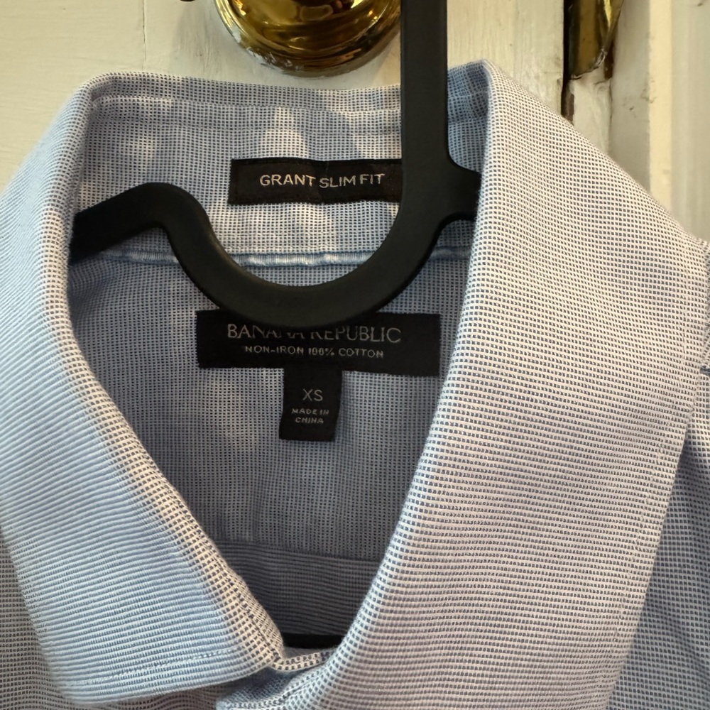Banana Republic Grant Slim Fit Light Blue Dress Shirt